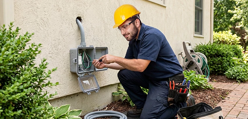 Outdoor Outlet Installation on Vinyl Siding in Canton